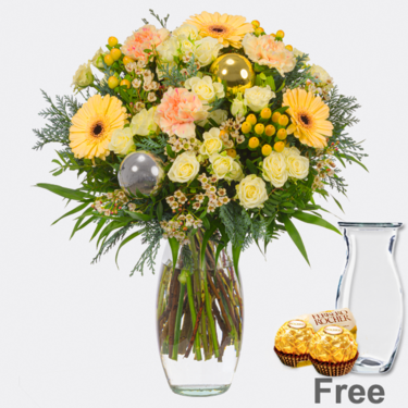 Flower Bouquet Sternennacht with Vase & 2 Ferrero Rocher