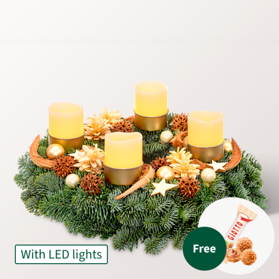 LED Wreath Shiny (Ø 30 cm) with 3 Ferrero Giotto