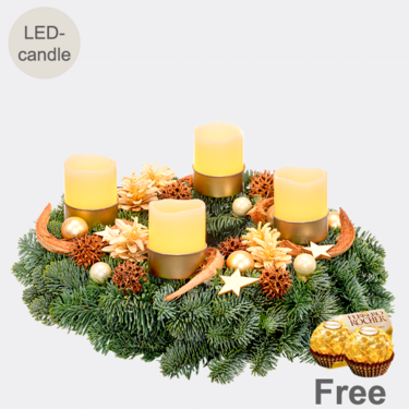 Wreath Shiny (Ø 30 cm) with 2 Ferrero Rocher
