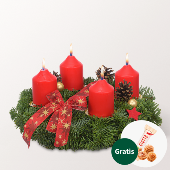 Adventskranz Klassischer Advent (Ø 30 cm) mit Ferrero Giotto 3er