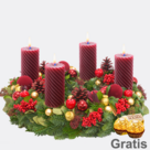 Adventskranz Bordeaux Glory (Ø 40 cm) mit 2 Ferrero Rocher