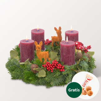 Adventskranz Winter Berry (Ø 30 cm) mit Ferrero Giotto 3er