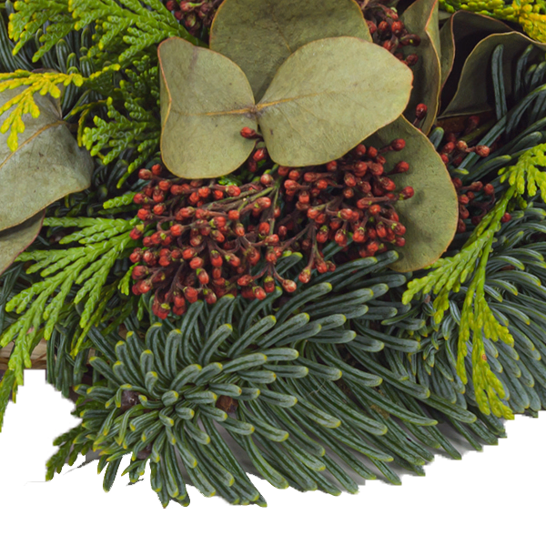 Weihnachtsgesteck mit roter LED-Kerze mit Ferrero Giotto 3er