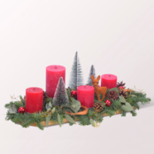 Adventsgesteck Weihnachtswald mit Ferrero Giotto 3er