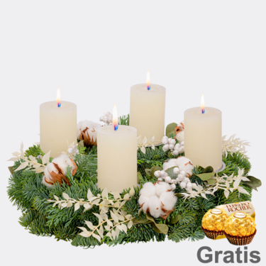 DIY-Adventskranz (Ø 30 cm) mit 2 Ferrero Rocher