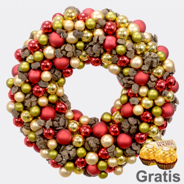 Großartiger Weihnachtskranz (Ø 25 cm) mit 2 Ferrero Rocher