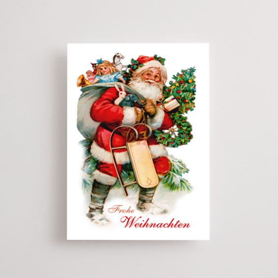 Motivkarte Weihnachtsmann „Frohe Weihnachten“