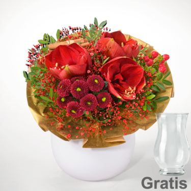 Blumenstrauß Goldglöckchen mit Vase