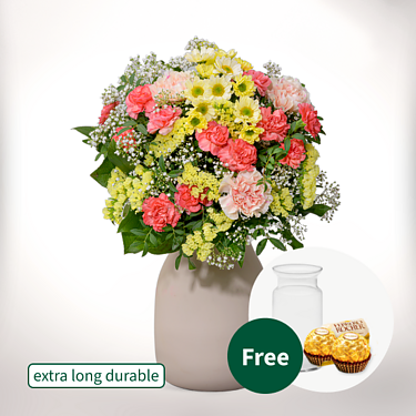 Flower Bouquet Sommergedicht with vase & 2 Ferrero Rocher