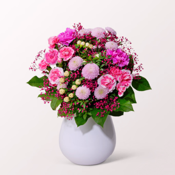 Blumenstrauß Schöner Sommer mit Halloren Kugeln & Vase