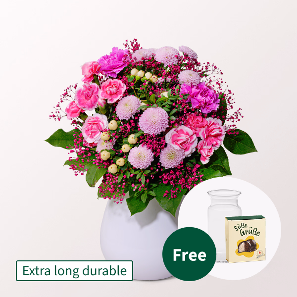 Flower Bouquet Schöner Sommer with Halloren Balls & vase