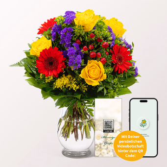 Flower Bouquet Blütenfee with vase & Ferrero Giotto