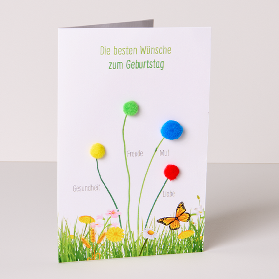 Motivkarte „Die besten Wünsche zum Geburtstag“