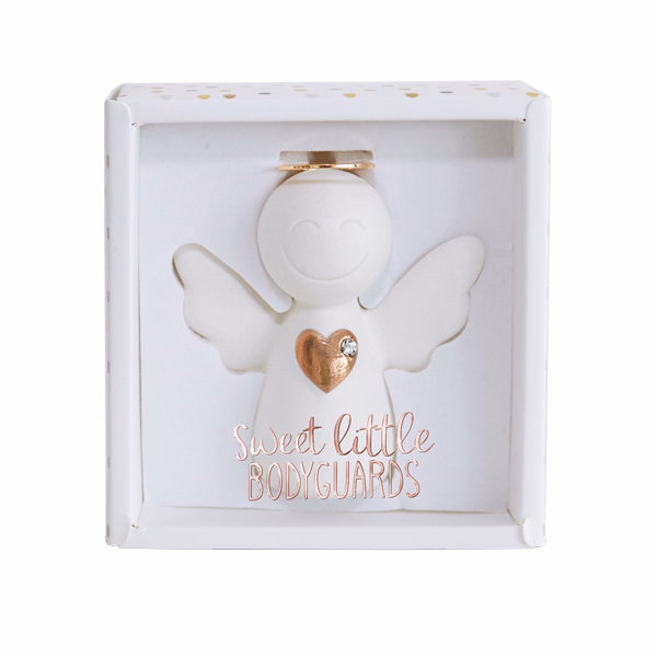 Ceramic Guardian Angel with Heart (7,5 cm)