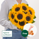 Bunch of Sunflowers with 3 Ferrero Giotto