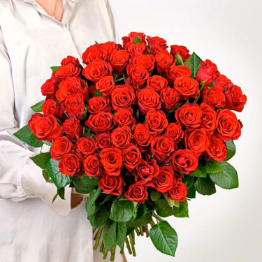 Bunch of 50 red Fairtrade roses