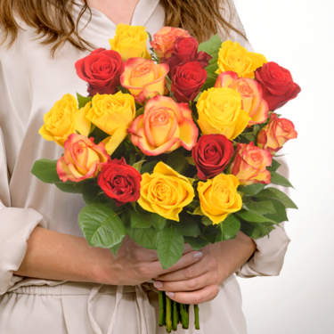 40er Rosenbund Indian Summer mit Vase