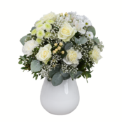 Sympathy Bouquet in white with vase
