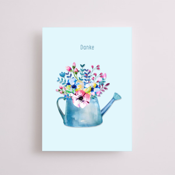 Greeting Card Watering can „Danke“