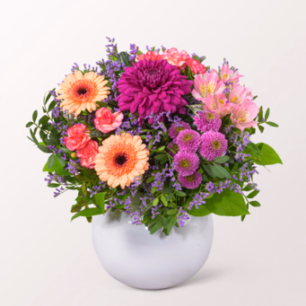 Blumenstrauß Herbstzauber mit Halloren Kugeln & Vase