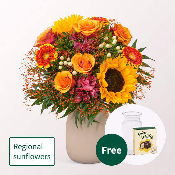 Flower Bouquet Landliebe with Halloren Balls & vase