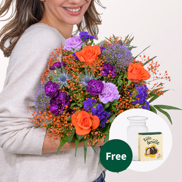 Flower Bouquet Lebenslust with Halloren Balls & vase