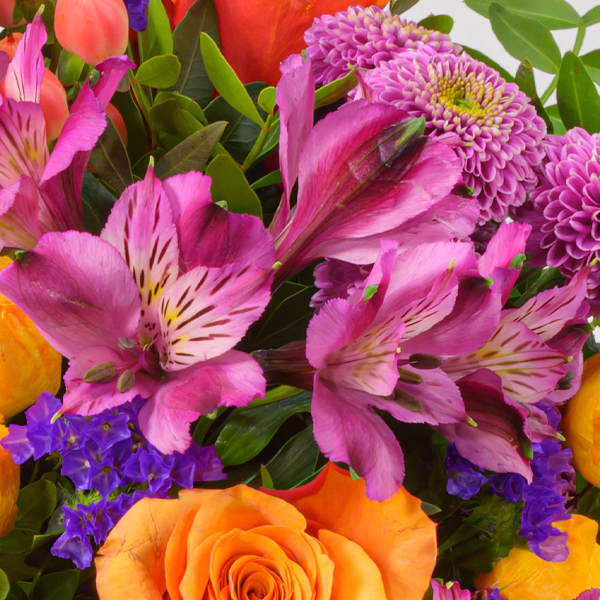 Premiumstrauß Herbsttanz mit Premiumvase & Halloren Kugeln