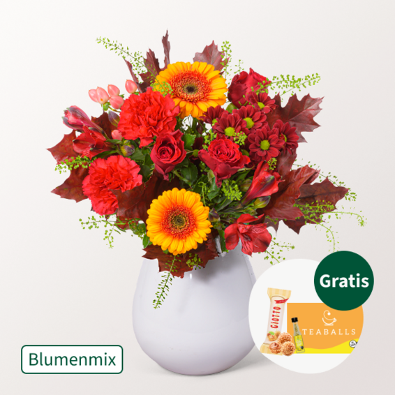 Blumenmix Herbstfreude mit Teaballs & Ferrero Giotto 3er