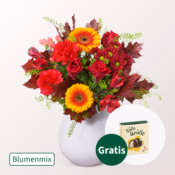 Blumenmix Herbstfreude mit Halloren Kugeln