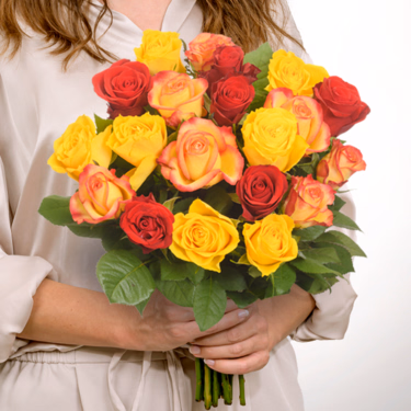 Bunch of 20 Roses Indian Summer with vase