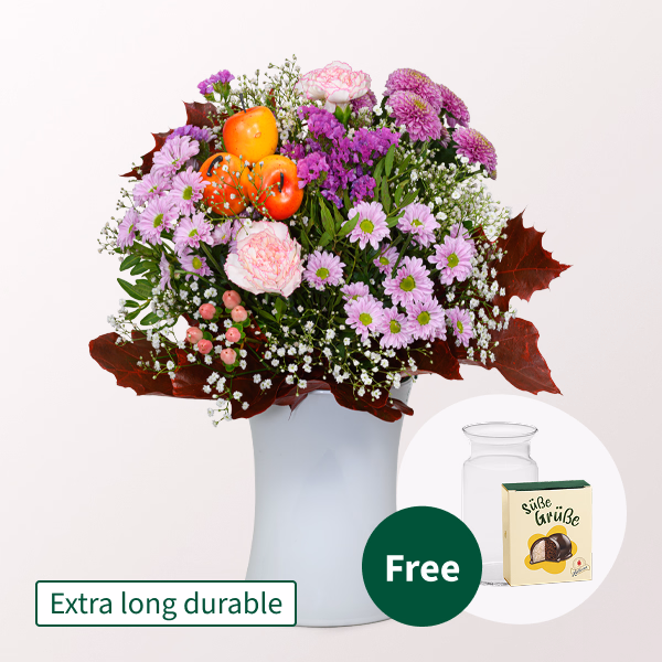 Flower Bouquet Herbstgefühle with Halloren Balls & vase