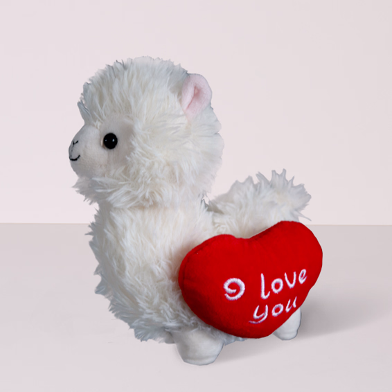 Alpaka mit Herz „I love you“ (18 cm)