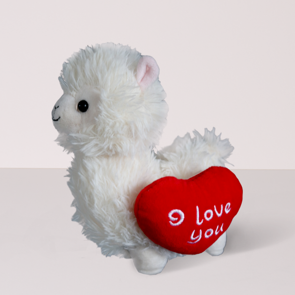 Alpaka mit Herz „I love you“ (18 cm)
