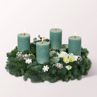 Adventskranz Fancy Christmas (Ø 35 cm) mit Halloren Kugeln