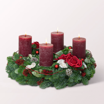 Adventskranz Glorious Christmas (Ø 35 cm) mit Halloren Kugeln
