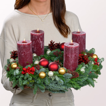 Adventskranz Adventabend (Ø 55 cm) mit Halloren Kugeln