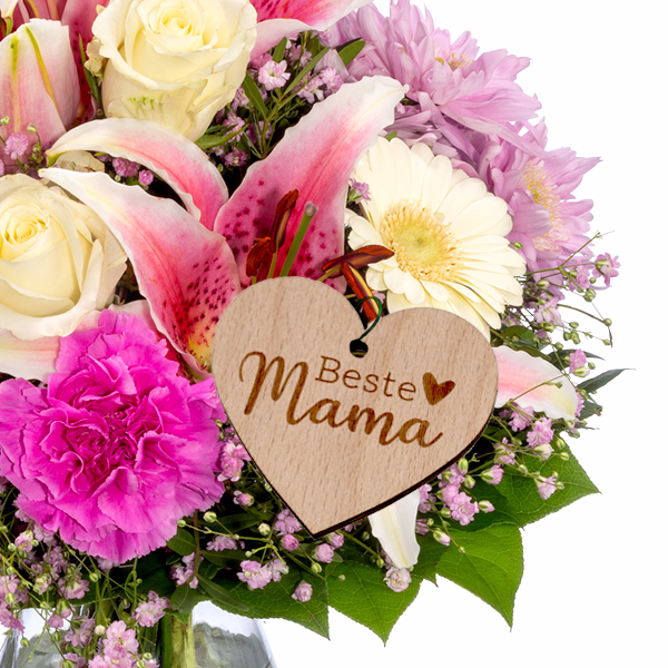 Flower card natural coloured „Beste Mama“
