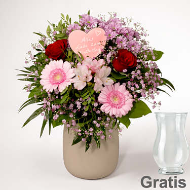 Blumenstrauß Mutterherz mit Vase