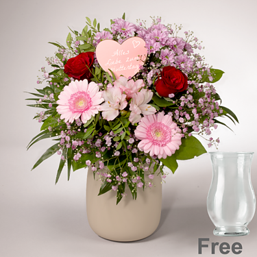 Flower Bouquet Mutterherz with vase