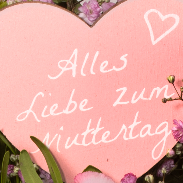 Flower Bouquet Mutterherz with vase & 3 Ferrero Giotto