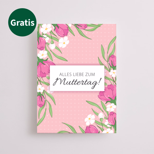 Blumenstrauß Danke mit Vase & Schokoladentafel & Motivkarte