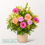 Flower Bouquet Beste Wünsche with vase & 3 Ferrero Giotto