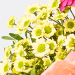 Blumenstrauß Beste Wünsche mit Vase & Ferrero Giotto 3er