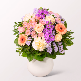 Blumenstrauß Muttertagstraum mit Vase & Ferrero Giotto