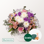 Blumenmix Inspiration mit Stielhalter & Ferrero Giotto 3er