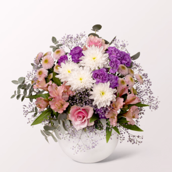 Blumenmix Inspiration mit Halloren Kugeln