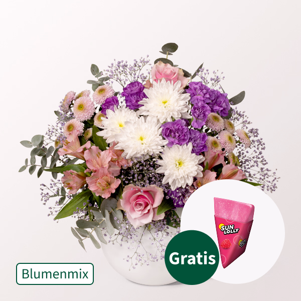 Blumenmix Inspiration mit Halloren Kugeln