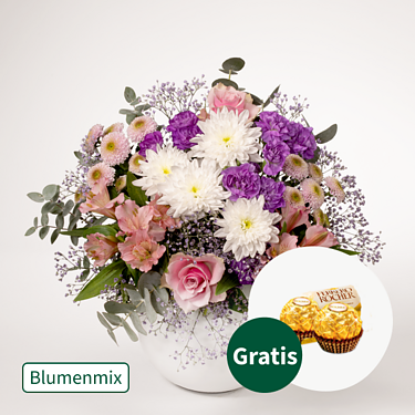 Blumenmix Inspiration mit 2 Ferrero Rocher