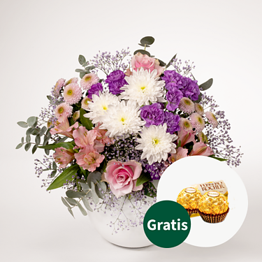 Blumenstrauß Inspiration mit 2 Ferrero Rocher