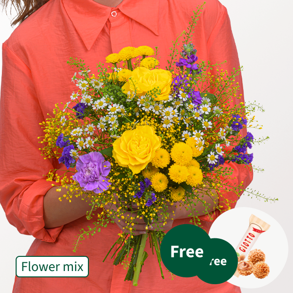Flower Mix Sommergruß with 3 Ferrero Giotto